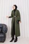 Hair Knit Shawl Collar Hijab Knitwear Cardigan Khaki - 5