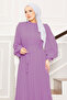Organza Sleeves Hijab Evening Dress Pink - 2
