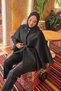 Mobile Belted Button Detailed Hijab Poncho Smoked - 3