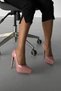 Coax Powder Pink Patent Leather 13 Cm Women's Classic Platform Heeled Shoes - 6