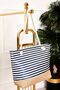 Patterned Straw Detailed Beach Bag -130