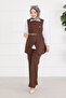 Belted Vest Hijab Double Set -11 - 3