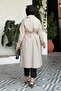 Mobile Belted Trench Coat with Adjustable Sleeves Beige - 5