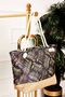Patterned Straw Detailed Beach Bag -128 - 3