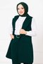 Mendil Collar Long Vest Suit Emerald - 3