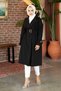 Mobile Belted Sleeves Adjustable Trench Coat Black - 3