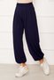 Comfortable Fit Shalwar Pants with Elasticated Cuffs Navy Blue - 3
