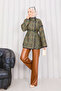 Piped Ethnic Pattern Quilted Jacket -20 - 5