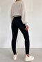 High Waist Comfortable Black Leggings - Cotton Polyester Stretchable and Stylish Design - 6