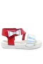 Elenis Genuine Leather Red Silver Baby Girl Sandals - 3
