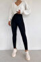High Waist Comfortable Black Leggings - Cotton Polyester Stretchable and Stylish Design - 3