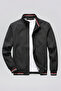 Classic Zip-Up Transitional Men's Jacket & Coat Black
