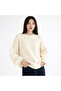 Ecru Crew Neck Oversize Women's Knitwear Sweater - 6