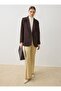 Double Button Lined Blazer Jacket - Bitter Coffee -