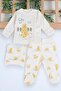 Baby 100% Cotton Chick Printed 3-Piece Bodysuit Set with Hat and Gloves R941 - 4