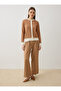 Contrast Detailed Skirt Top Knitwear Cardigan - Camel - - 3