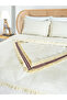 White Cotton Linen Colorful Tasseled Double Duvet Cover Set - 5