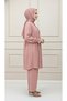 Lilyum Takim Strawberry Fabric Powder Color Two-Piece Set with Top and Pants with Openable Buttons - 2