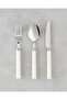 Maria Stainless Steel Fork Spoon Knife Set 18 Pieces for 6 People Cream