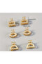 Minimalist Style, Plaid Print Hair Clip for Daily Use Acr7349 - Round Gold - 3