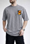 Men's White Dream and Mdvi Text Printed Crew Neck Gray T-Shirt