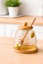 Bee Glass Honey Jar with Bamboo Lid (480 ml) - 2