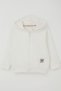 Girl's Cardigan Love Themed Colorful Emblem Hooded 2-6 Years Old, Ecru - 5