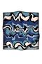 57% Silk 43% Viscosa Twill Silk Wave Pattern Indigo - Petrol Blue Color 90X90 Planting Shape : Hand - 2