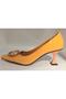 22Y594 Women's Stoned Conical Heeled Patent Leather Stiletto Shoes - 2