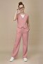 Pink V-Neck Buttoned Vest and Wide-Leg Pants for Girls 2-Piece Set 20724 - 2