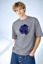 Men's Modern Optical Illusion Graphic Printed Gray T-Shirt