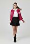 Fuchsia Beautifull Written Sleeve Stripe Girl's College Cardigan 21194 - 2