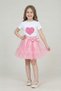 Girl's Pink Heart T-Shirt Pink Ruffle Tutu Skirt April 23Rd Show Outfit - 2