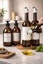 4-Piece Set of 2 Amber 750ml Oil Bottles, 2-Piece Amber Soap Dispenser Kitchen Oil Bottle Soap Dispenser Set (Without Stand) - 3