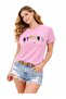 Women's Pink Cute Cats Printed Cotton Oversize Relaxed Fit Stylish T-Shirt - 2