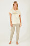 Summer Sweet Cream Women's Short Sleeve Pajama Set