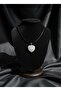 Moss Agate Natural Stone Heart Cut Leather Cord Necklace - 2