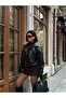 Women's New Season Leather Jacket with Plush Lining and Belt - 7