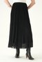 Black Pleated Skirt with Elastic Waist 251358 - 3