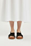 Black Genuine Suede Sole Brown Soft Genuine Leather Ankle Strap Women's Summer Sandals - 2