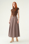 Beige Patterned Belt piece skirt 1344 - 3