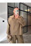 Light Khaki Semi-Zipper Corded Fabric Set - 51218 - 2