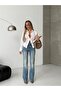 Women's Washed High Waist Wide Leg Jean Pants – 99% Cotton 1% Elastane - 2
