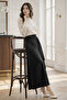 Satin Skirt with Scarf A60687 Black - 3