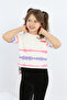 Girl's Printed Crew Neck Short Sleeve T-Shirt - Long Back - 4