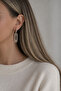 Steel Rose Gold Stone Dangle Safety Pin Earrings -Non Tarnish- - 2