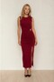 Women's Accessories Detailed Drape Lycra Fabric Sleeveless Long Dress - 4