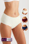 Women's 3-Piece Economical Pack V223923 Chain Stripe Lace Cotton Combed Cotton High Waist Bato Panties