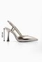 Women's Pointed Toe Thin Heel Wefted Evening Dress Classic Heeled Shoes Reney Gold - 8