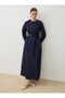 Kuplu Beli Belted Denim Hijab Dress - Light Navy Blue - - 3